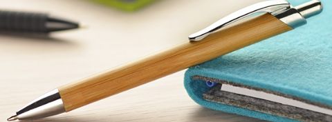 Duurzame pennen van bamboe met bedrukking